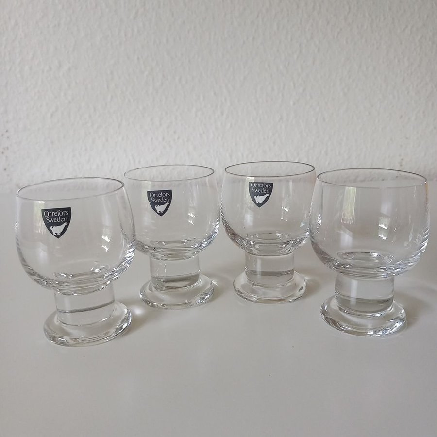 Orrefors "Lilla Måtta" Gunnar Cyren snapsglas-4st