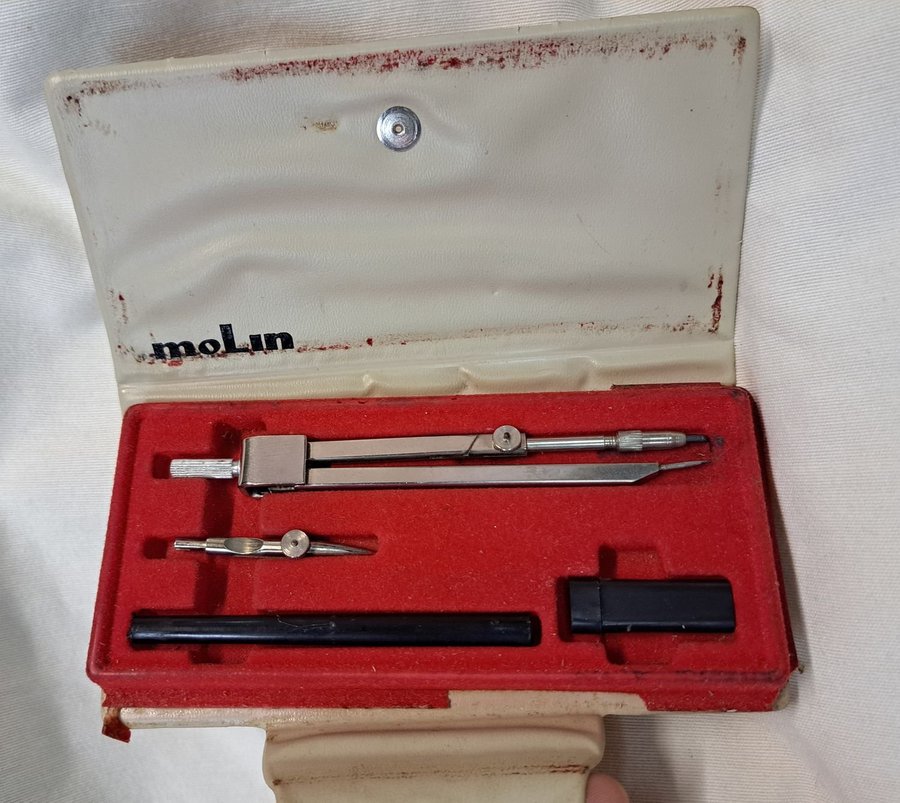 Vintage MOLIN Portuguese compass set Drawing tools