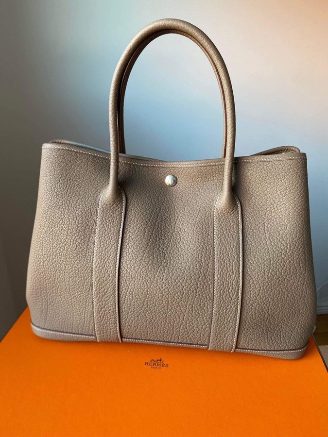 Hermès Garden Party leather tote 30 med kvitto kartong och dustbag