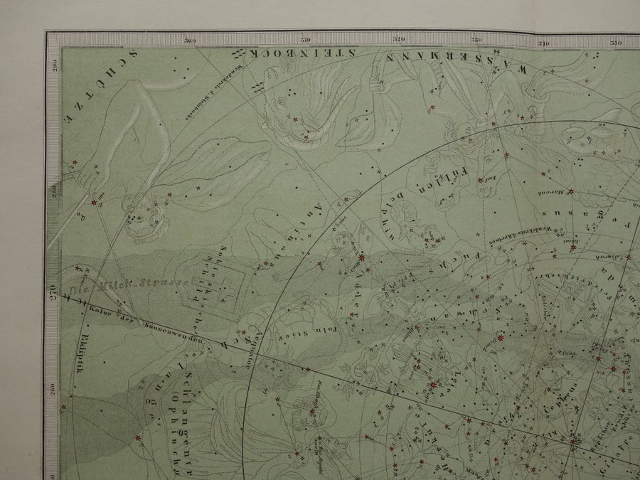 antik stjärnkarta över den norra himlen gammalt astronomitryck stjärna tryck