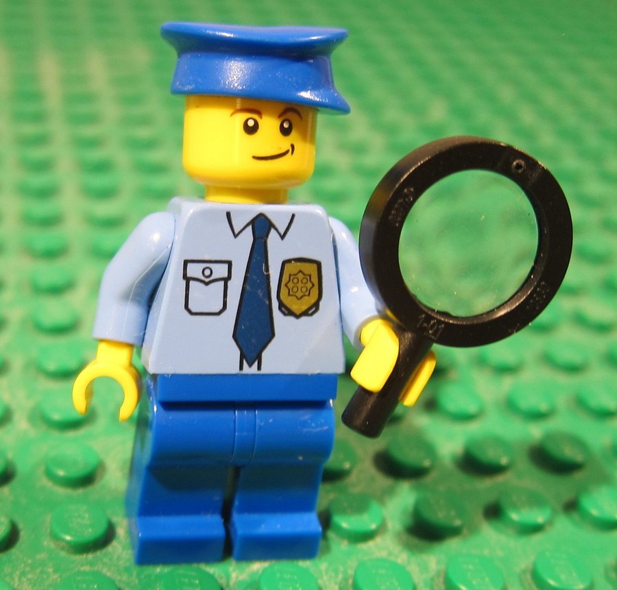 LEGO figur Polis Police Sheriff keps förstoringsglas