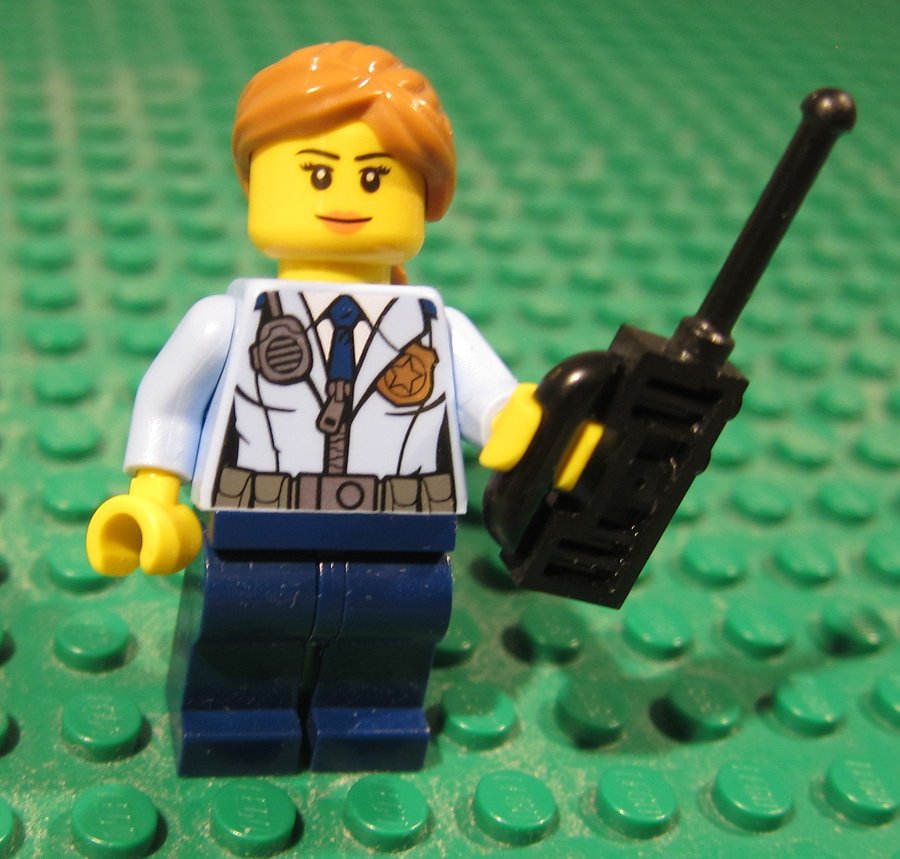 LEGO figur Polis Police Sheriff tjej flicka Walkie-talkie