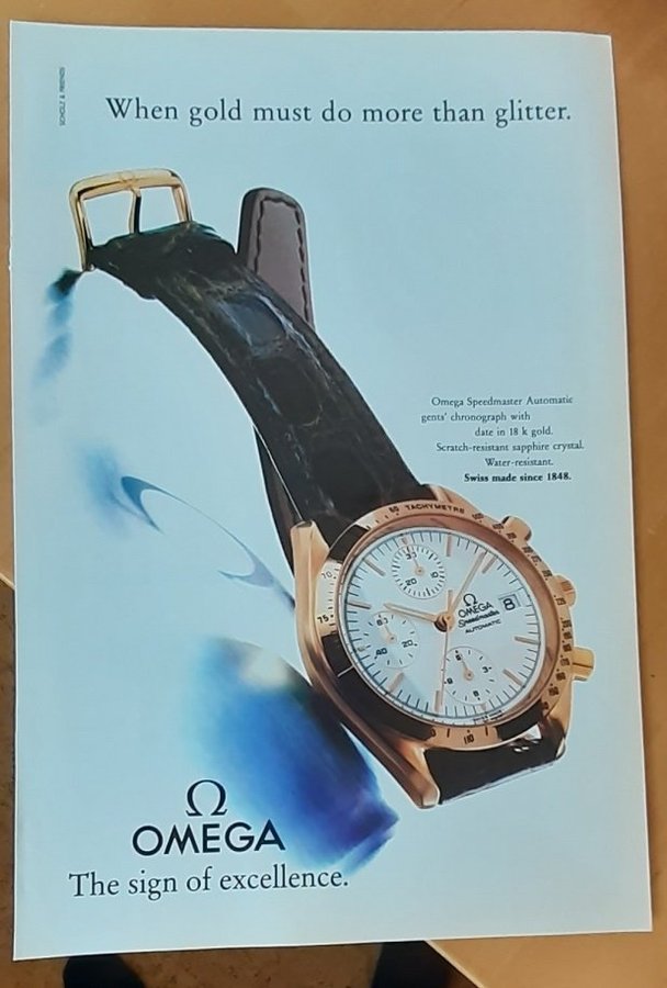 Omega Speedmaster Automatic USA tidnings annons från 1992