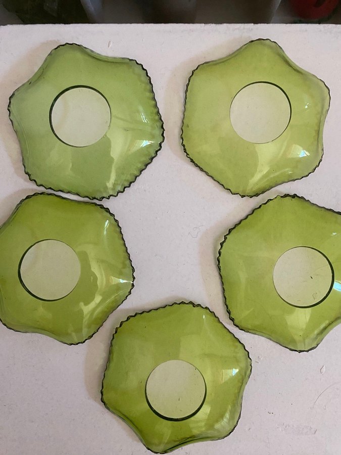 Retro Ljusmanchetter grön glas