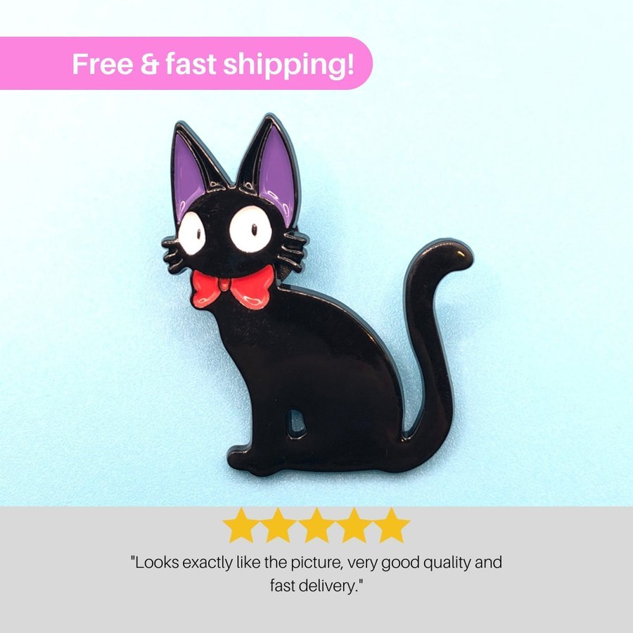 KIKIS CAT JIJI Enamel Pin | Kikis Delivery Service | Ghibli Pin | Anime | Kawaii