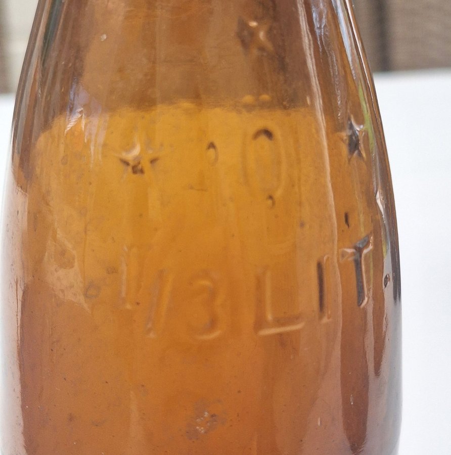 6 Stycken Antika Knopp Ölflaskor Från Olika Glasbruk Sverige Sweden