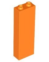 Orange Brick 1 x 2 x 5 - LEGO - 2454