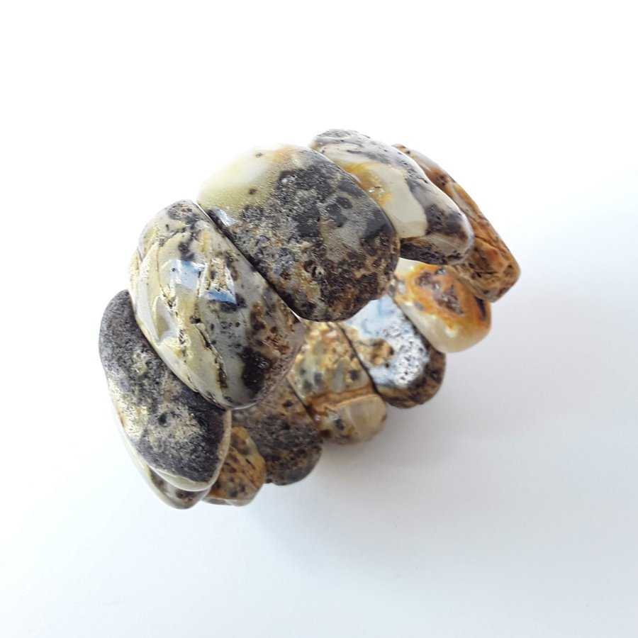 Baltic amber gemstone wide stretch bracelet large amber stone unique bracelet