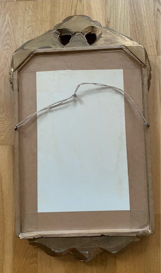 Antik spegel Rokoko Gustaviansk Träram 61x36 cm