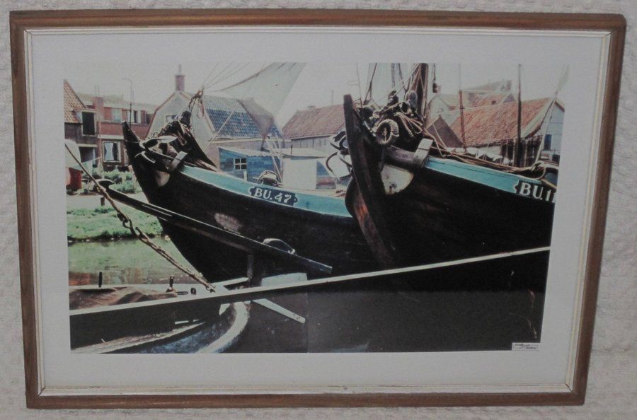 Tavla med fotokopia på träbåtar från 1940-50-tal vintage