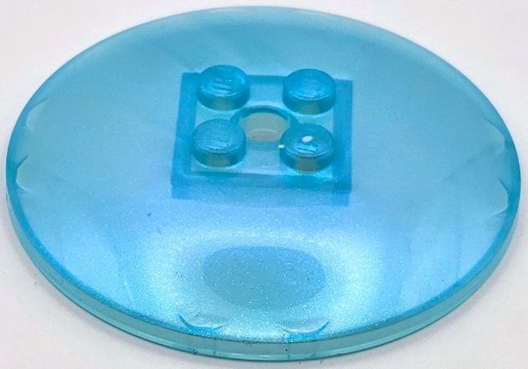 Satin Trans-Light Blue Dish 6 x 6 Inverted (Radar) - Solid Studs - LEGO - 44375b