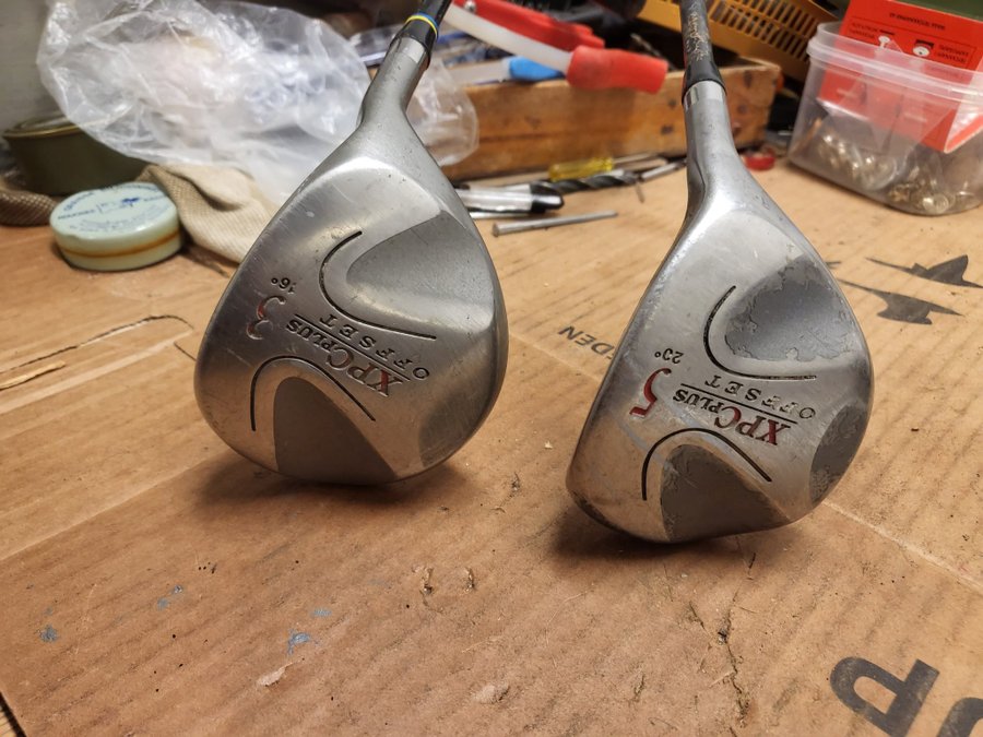 2 Fairwaywoods XPC Plus, Nr 3 16 grader, Nr 5 20 grader