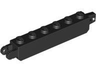 Black Hinge Brick 1 x 6 Locking with 1 Finger Vertical End and 2 - LEGO - 30388