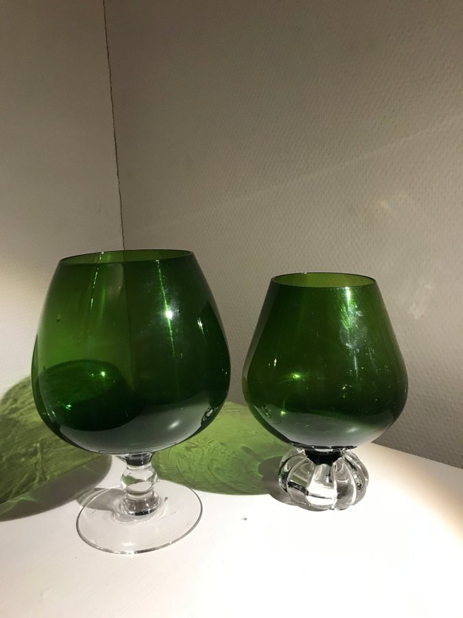 Gröna glas vaser vintage