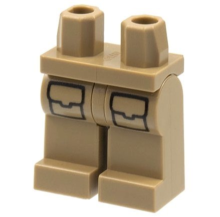 Dark Tan Hips and Legs with Cargo Pockets- LEGO - Minifigur - 970c00pb1214