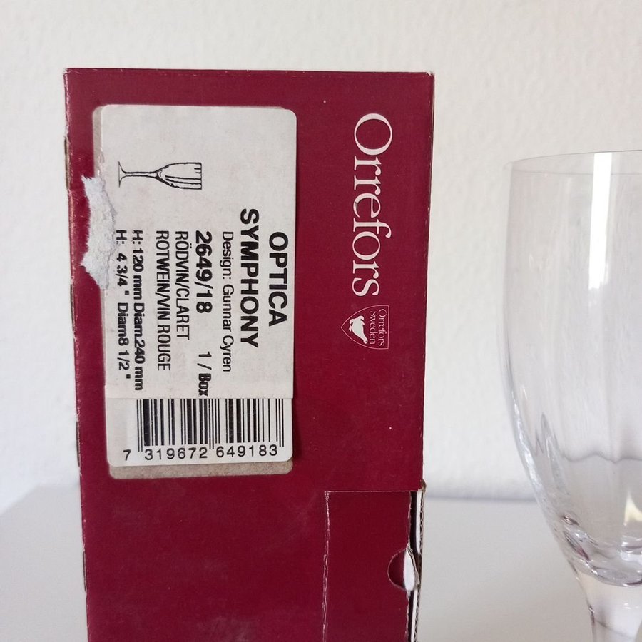 Orrefors "Optica Symphony" Rödvin/Claret glas Gunnar Cyren