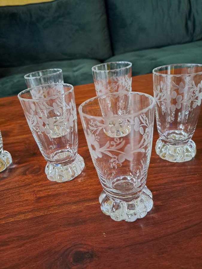 6 st Starkvins/likör-glas vintage