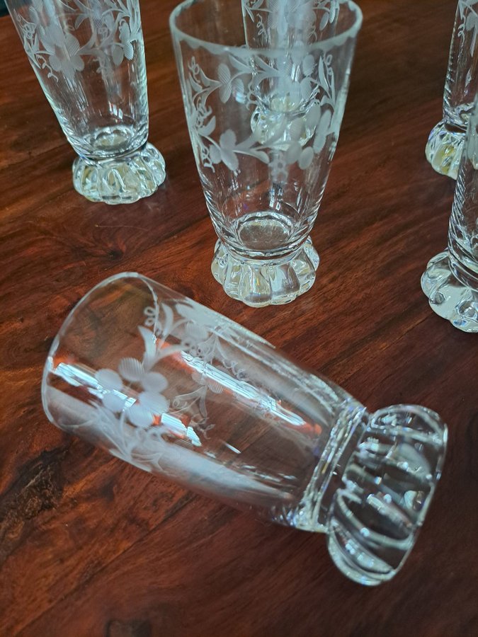 6 st Starkvins/likör-glas vintage