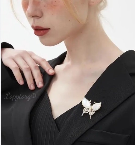 Elegant brosch fjäril trendig brooch pin butterfly trädgåd inspiration smycken