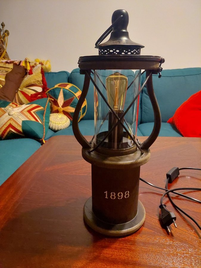 Lampa nautisk trä glas vintage retro lantlig hav shabby chick