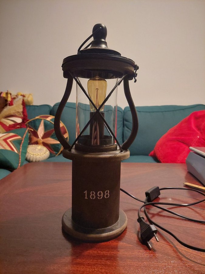 Lampa nautisk trä glas vintage retro lantlig hav shabby chick