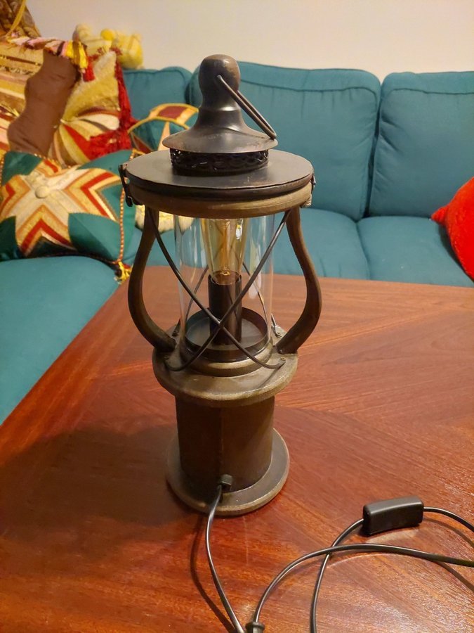 Lampa nautisk trä glas vintage retro lantlig hav shabby chick