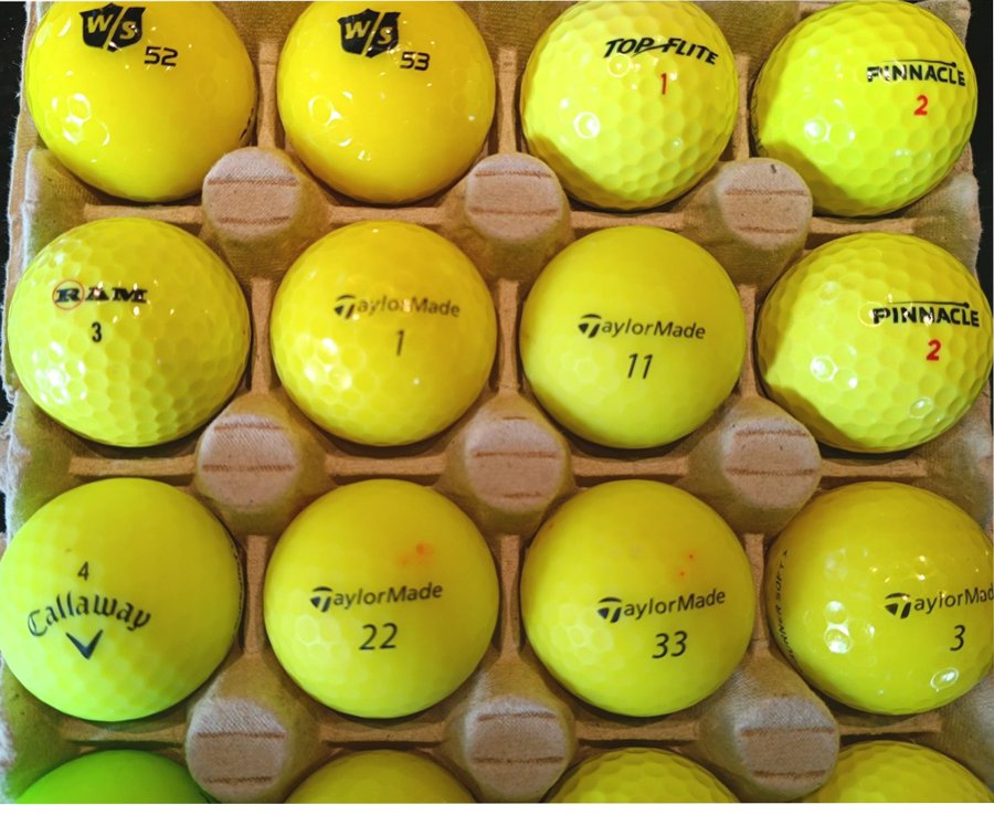20st Gula golfbollar i Mycket Bra skick (A/b-klass)