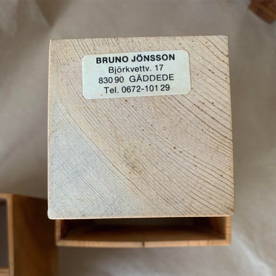 2 LJUSLYKTOR trä furu Sverige hantverk Jämtland Bruno Jönsson 1970-tal retro
