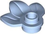 Bright Light Blue Plant Plate Round 1 x 1 with 3 Leaves - LEGO - 32607