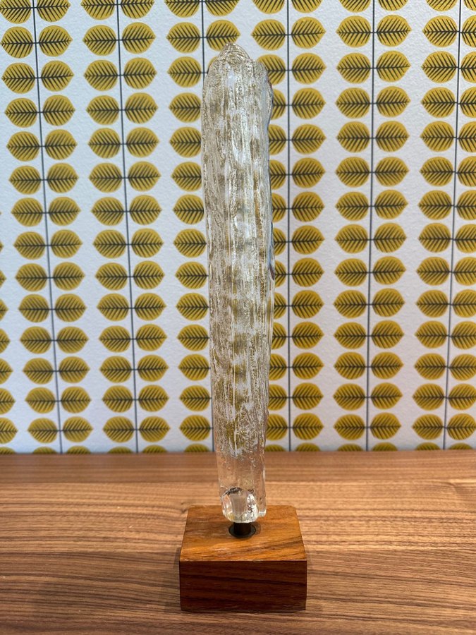 Bengt Edenfalk Skruf Kristall Obelisk Teak Skulptur Royal Crown Crystal