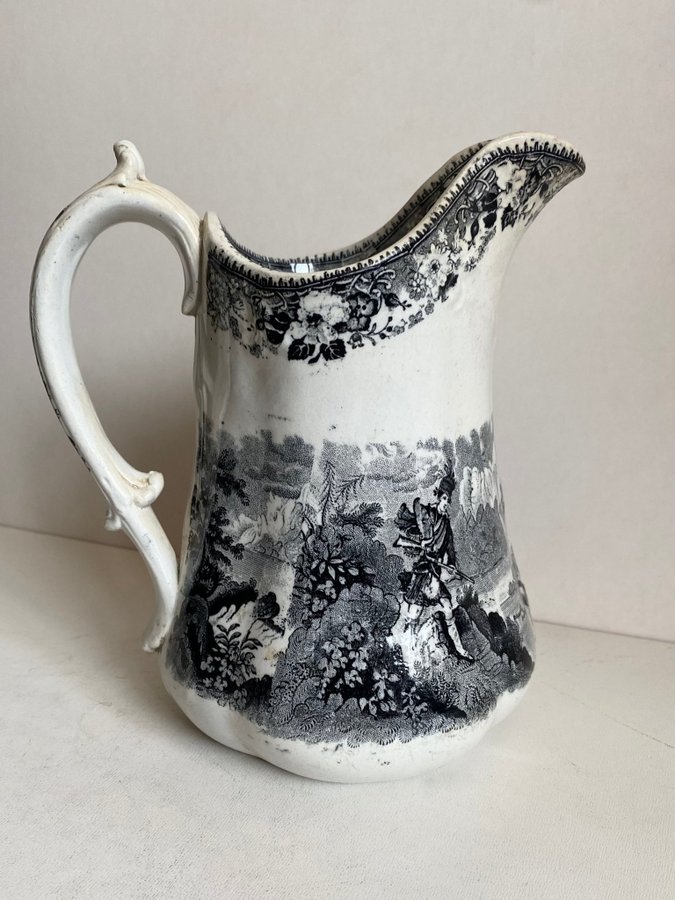 Rare 19th Cent Caledonia Antique pitcher William Adams Potteries Staffordshire