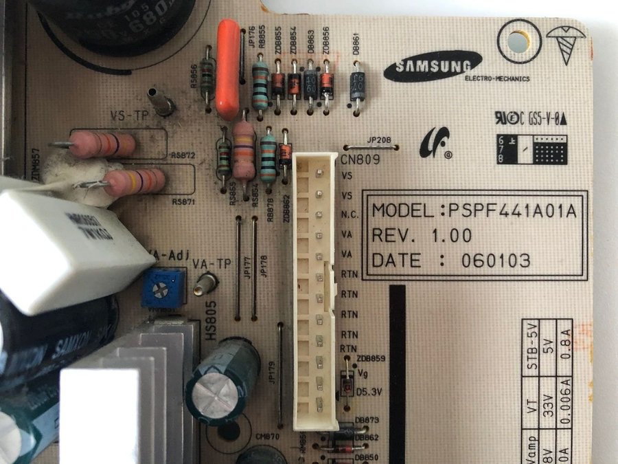 PSPF441A01A POWER SUPPLY FOR SAMSUNG PS-42Q7H