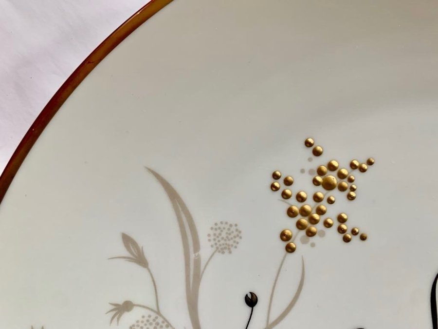 Stort Rosenthal fat tallrik uppläggningsfat med guld pluppar Retro vintage