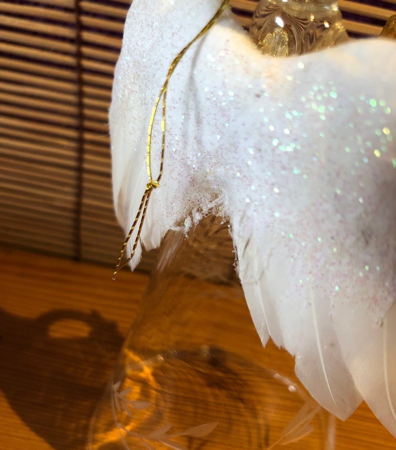 Otroligt vacker ängel i tunt glas jul glasblåsning Retro