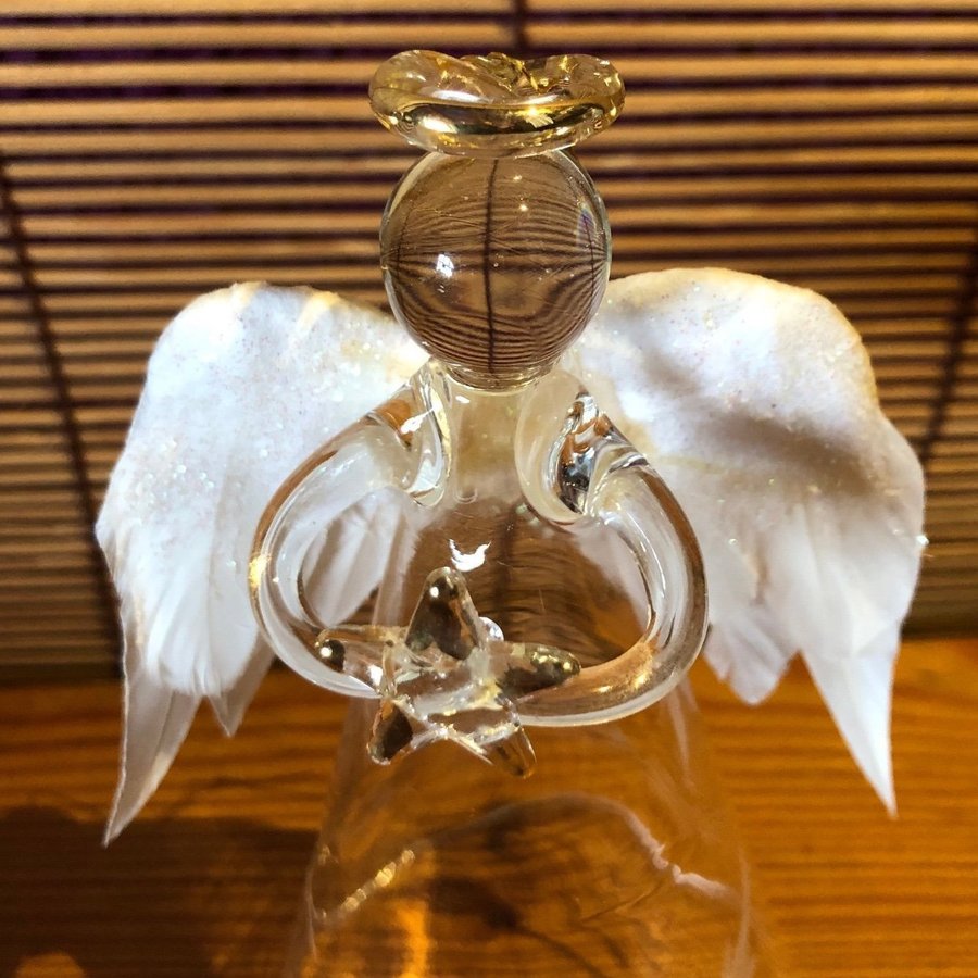 Otroligt vacker ängel i tunt glas jul glasblåsning Retro
