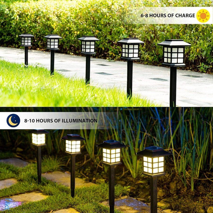 6st LED utomhus vattentät Solar Lights Garden Path Patio