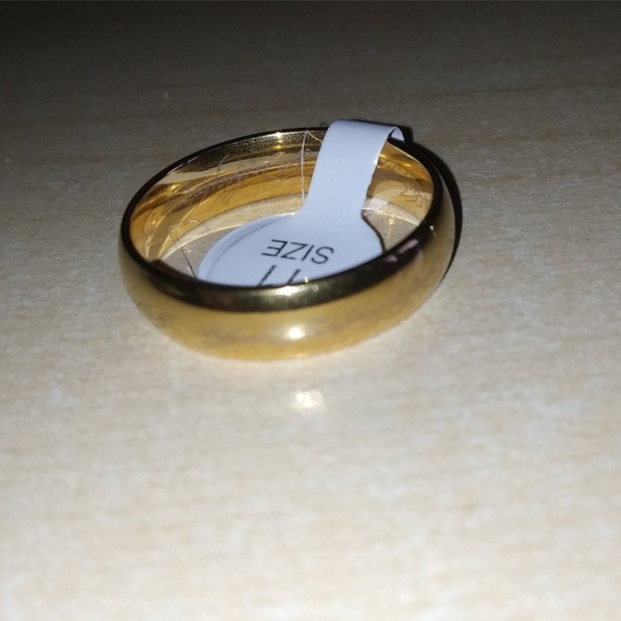 Ring LotR "The One Ring" rostfritt stål guld mått 11 (US)/651 mm circ