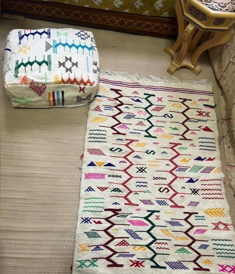 Vintage handmade Moroccan Floor Cushion Kilim floor cushion Kilim pillow