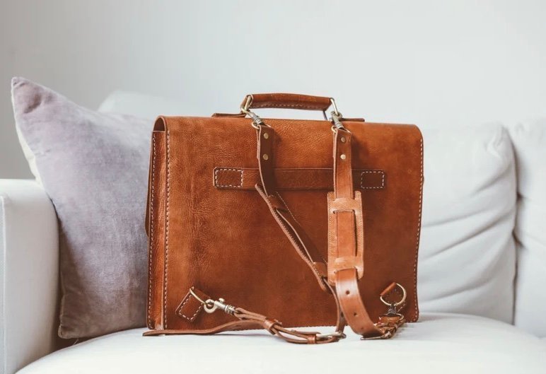 Unisex Messenger Bag Genuine Leather Briefcase  Handmade Leather Bag