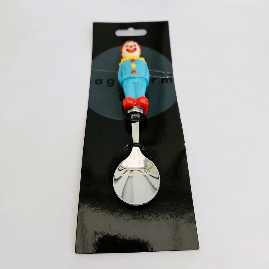 Sagaform Stainless Steel Blue Clown Spoon on Package