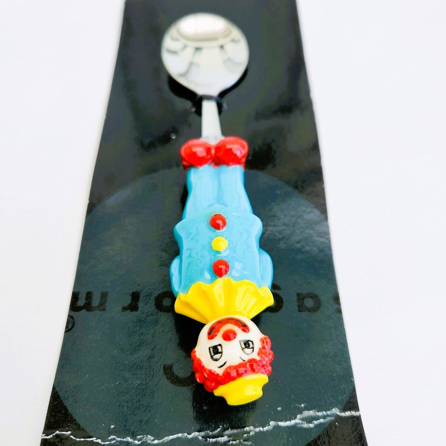 Sagaform Stainless Steel Blue Clown Spoon on Package