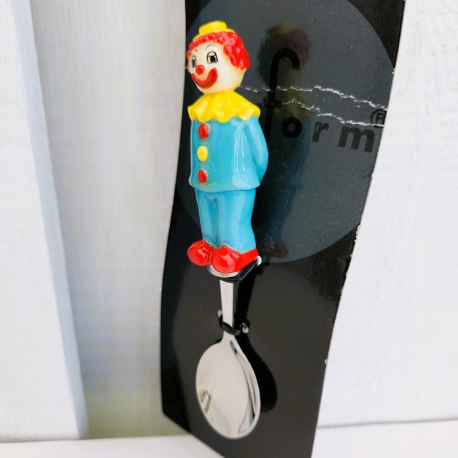 Sagaform Stainless Steel Blue Clown Spoon on Package