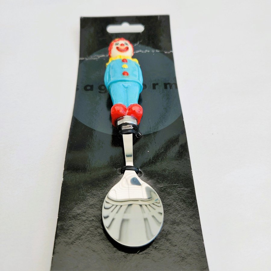 Sagaform Stainless Steel Blue Clown Spoon on Package