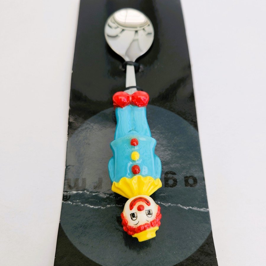 Sagaform Stainless Steel Blue Clown Spoon on Package