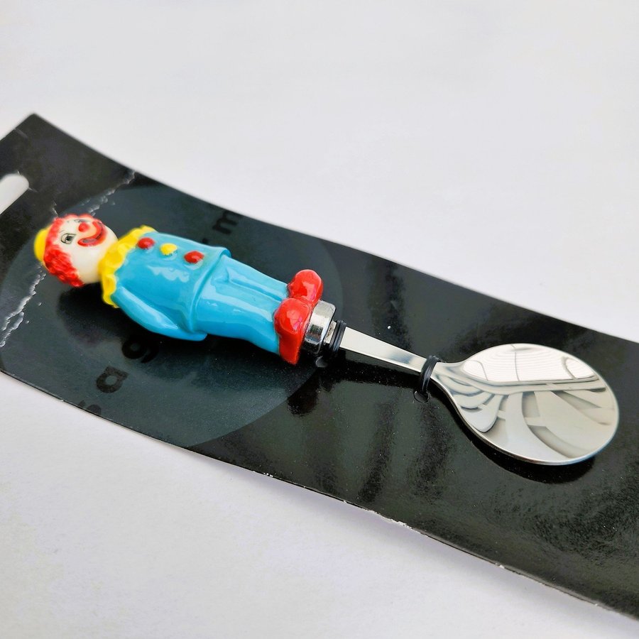 Sagaform Stainless Steel Blue Clown Spoon on Package