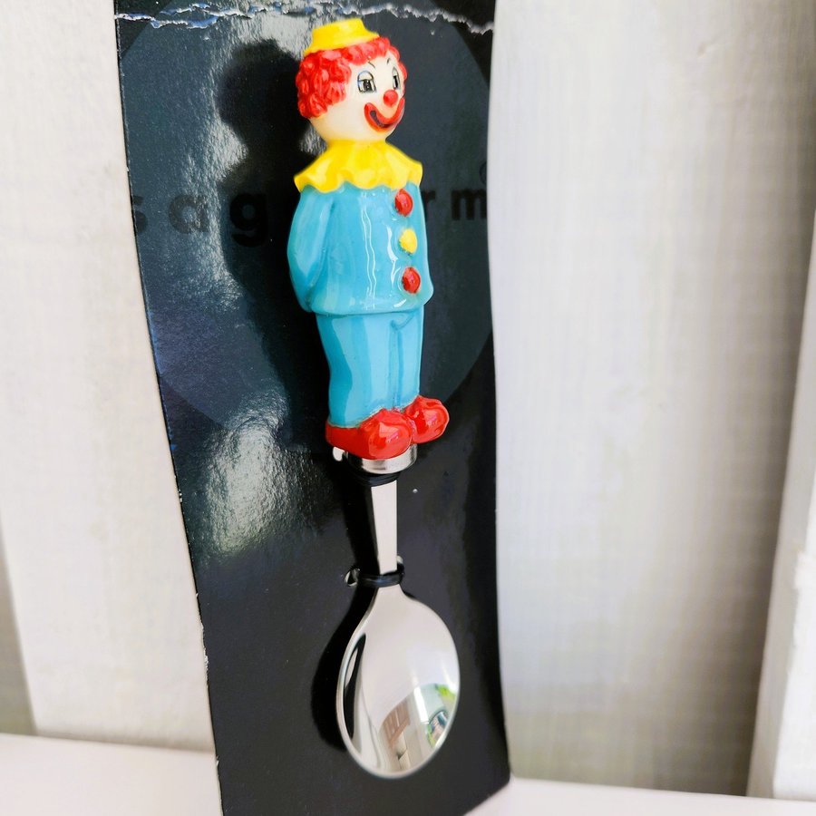 Sagaform Stainless Steel Blue Clown Spoon on Package