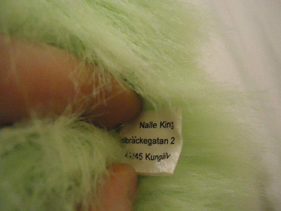 Nalle King Grön Apa mjukdjur broderad text hjärta I Love You Green Monkey plush