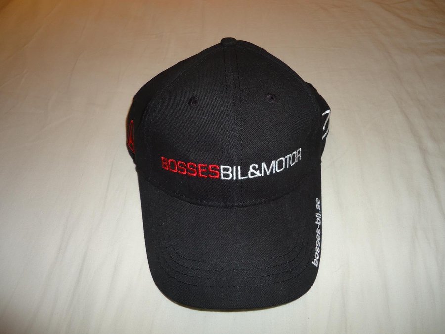Keps Bosses Bil  Motor baseball cap hat hatt svart med brodyr