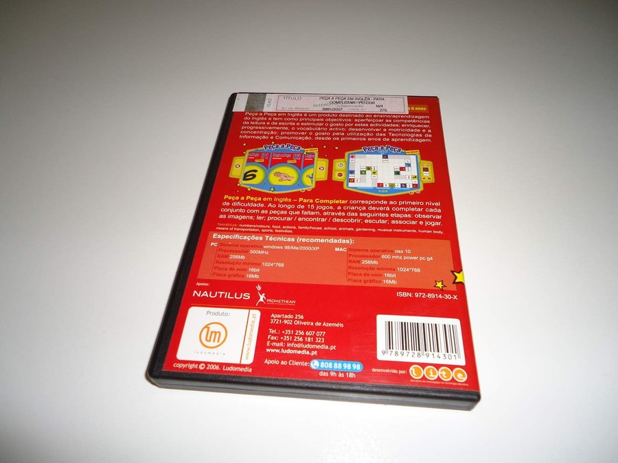 Peca e Peca Learn English PC Macintosh CD ROM Engelsk Portugal utgåva 2007
