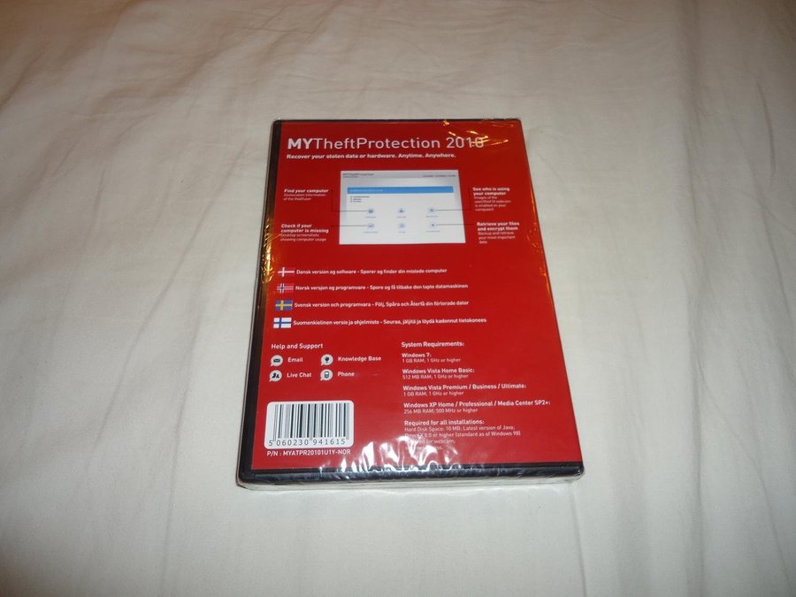 MySecurityCenter MY THEFT PROTECTION 2010 PC CD ROM Windows 7/XP/Vista Ny!